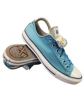 Converse Chuck Taylor All Star Shoes Womens Size 8 Blue Double Tongue Floral